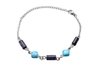 Pulseira Howlita Azul e Pedra da Estrela Aço - PLAÇF0010