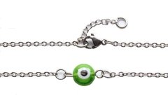 Pulseira Olho Grego Verde Aço - PLAÇF0017 - comprar online