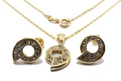 Conjunto Caracol Zircônias Folheado Ouro c/Caixa - CJFO0024 - comprar online