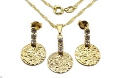 Conjunto Círculo Strass Folheado Ouro c/Caixa - CJFO0019 - comprar online