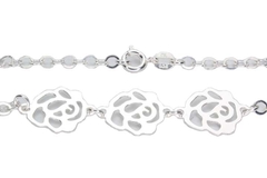 Pulseira Elos Largos 3 Rosas Prata 925 - PLPRF0040 - comprar online