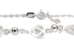 Pulseira Elo Americano Corações e Bolas Prata 925 - PLPRF0047 - comprar online