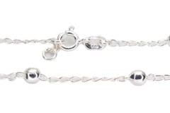 Pulseira Elos Contínuos Bolas 4mm Prata 925 - PLPRF0049 - comprar online