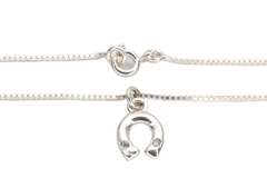 Pulseira Veneziana Fina Pingente Ferradura com Zircônia Prata 925 - PLPRF0050 - comprar online