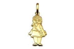 Pingente Menina Colegial Folheado Ouro - PGFO0019