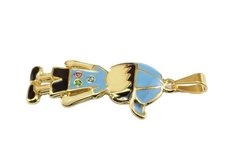 Pingente Menino Roupa Azul Strass Cores Folheado Ouro - PGFO0016 - comprar online