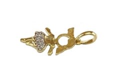 Pingente Menina Plié Saia Strass Folheado Ouro - PGFO0017 - comprar online