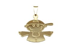 Pingente Menino Chapa Lisa Folheado Ouro - PGFO0032 - comprar online