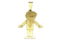 Pingente Menino de Gravata Chapa Folheado Ouro - PGFO0037