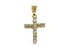 Pingente Cruz Latina com Strass Folheado Ouro - PGFO0059