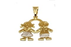 Pingente Canga Casal Folheado Ouro - PGFO0021