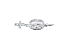 Pingente Nossa Senhora Aparecida Zircônias e Cruz Prata 925 - PGPR0138 - comprar online