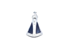 Pingente Nossa Senhora Aparecida Manto Resina Azul Prata 925 - PGPR0140