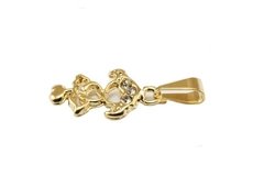 Pingente Menina Pequena Vazada Strass Folheado Ouro - PGFO0029 - comprar online