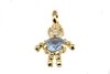 Pingente Menino Pedras Azul e Cristal Folheado Ouro - PGFO0014