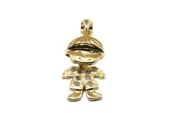 Pingente Menino Articulável Strass Folheado Ouro - PGFO0024