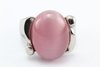 Anel Aço Pedra Quartzo Rosa Oval - ANAÇ0013 - comprar online