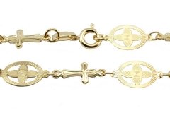 Pulseira Religiosa com Cruz Folheada à Ouro - PLFOF0009 - comprar online