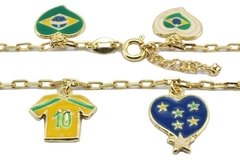 Pulseira Seleção Brasileira Folheada à Ouro - PLFOF0003 - comprar online