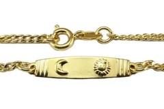 Pulseira Infantil Chapa Lua e Sol Folheada à Ouro - PLFOI0001 - comprar online