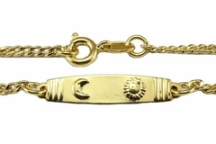 Pulseira Infantil Chapa Lua e Sol Folheada à Ouro - PLFOI0015 - comprar online