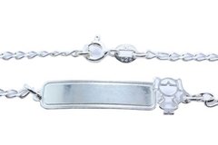 Pulseira Infantil Chapinha Menina Gravável Prata 925 - PLPRI0014 - comprar online