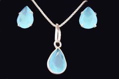 Conjunto Gota Azul Tiffany Prata 925 c/Caixa - CJPR0009 - comprar online