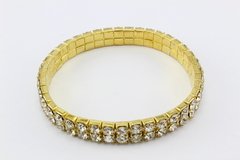 Pulseira Dourada Strass 2 Voltas Ajustável (Bijuteria) - PLFE0003