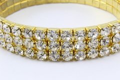 Pulseira Dourada Strass 3 Voltas Ajustável (Bijuteria) - PLFE0004 na internet