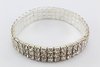 Pulseira Prateada Strass 3 Voltas Ajustável (Bijuteria) - PLFE0002 - comprar online