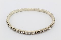 Pulseira Prateada Strass 1 Volta Ajustável (Bijuteria) - PLFE0001 - comprar online