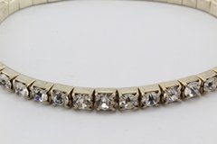 Pulseira Prateada Strass 1 Volta Ajustável (Bijuteria) - PLFE0001 na internet