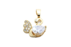 Pingente Cisne Pedra Strass Folheado à Ouro - PGFO0113