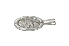 Pingente Salve Rainha com Strass Moldura Oval Aço - PGAÇ0058 - comprar online