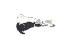 Pingente Cão e Gato Resinado Aço - PGAÇ0121 - comprar online