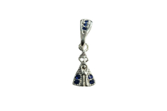 Pingente Nossa Senhora Aparecida com Zircônia Azul Prata 925 - PGPR0008