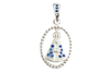 Pingente Nossa Senhora Aparecida com Micro Zircônia Azul Prata 925 - PGPR0063