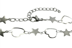 Pulseira Corações e Estrelas Aço - PLAÇF0020 - comprar online