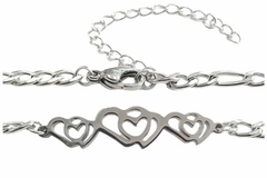 Pulseira Corações Entrelaçados Aço - PLAÇF0027 - comprar online