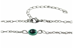 Pulseira Olho Grego Branco / Verde / Azul Aço - PLAÇF0029 - comprar online