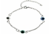 Pulseira Olho Grego Branco / Verde / Azul Aço - PLAÇF0029