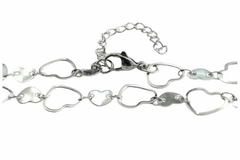 Pulseira Corações Chapinhas Vazadas Aço - PLAÇF0045 - comprar online