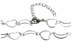 Pulseira Luas e Corações Chapinhas Vazadas Aço - PLAÇF0046 - comprar online