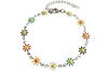 Pulseira Flores Resinadas Cores Diversas Aço - PLAÇF0049