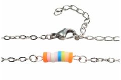 Pulseira Silicone Tons Laranja, Branco, Rosa, Azul Aço - PLAÇF0050 - comprar online