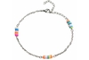 Pulseira Silicone Tons Laranja, Branco, Rosa, Azul Aço - PLAÇF0050