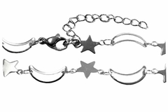 Pulseira Luas e Estrelas Aço - PLAÇF0059 - comprar online