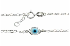 Pulseira Elos Americana com Olho Grego Prata 925 - PLPRF0098 - comprar online