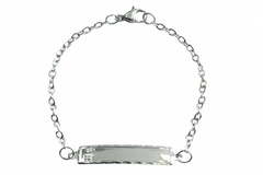 Pulseira Infantil Menino Chapinha Gravável Aço - PLAÇI0006