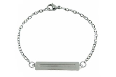 Pulseira Infantil Chapinha Gravável Aço - PLAÇI0007